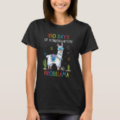 100 Days Of Kindergarten No Probllama Funny Llama T-Shirt (Vorderseite)