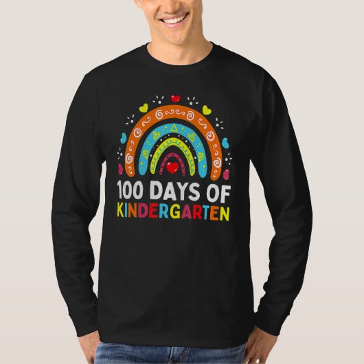 100 Days Of Kindergarten School Teacher Smarter Ra T-Shirt (Vorderseite)