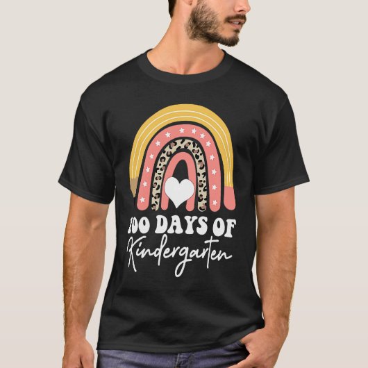 100 Days Of Kindergarten Teacher Appreciation T-Shirt (Vorderseite)