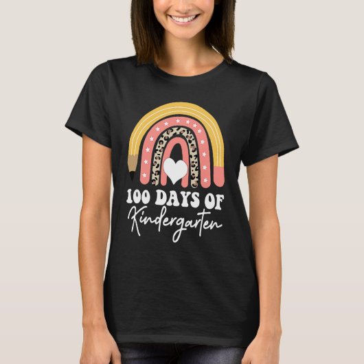 100 Days Of Kindergarten Teacher Appreciation T-Shirt (Vorderseite)