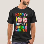 100 Days Of Kindergarten Teacher & Student Hearts T-Shirt (Vorderseite)