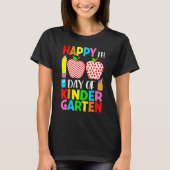 100 Days Of Kindergarten Teacher & Student Hearts T-Shirt (Vorderseite)