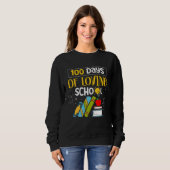 100 Days Of Loving School Leopard 100th Day Teache Sweatshirt (Vorne ganz)