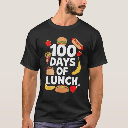 100 Days Of Lunch Lady Cafeteria Worker 100th Day  T-Shirt (Vorderseite)