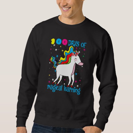 100 Days Of Magical Learning 100th Day Of School U Sweatshirt (Vorderseite)
