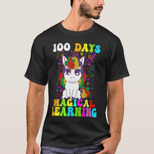 100 Days Of Magical Learning 100th Day Of School U T-Shirt (Vorderseite)