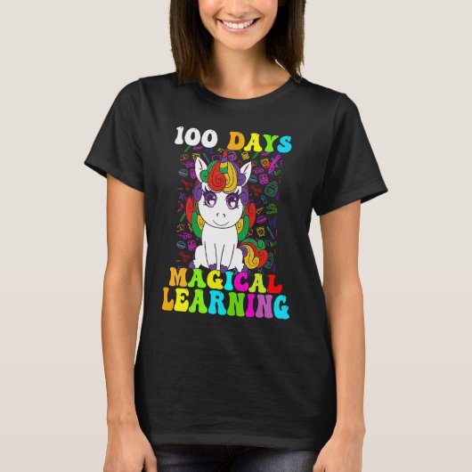 100 Days Of Magical Learning 100th Day Of School U T-Shirt (Vorderseite)