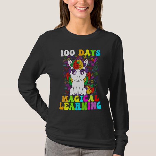 100 Days Of Magical Learning 100th Day Of School U T-Shirt (Vorderseite)