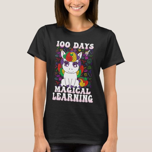 100 Days Of Magical Learning 100th Day Of School U T-Shirt (Vorderseite)