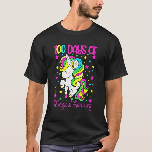 100 Days Of Magical Learning Happy 100 Days Of Sch T-Shirt (Vorderseite)