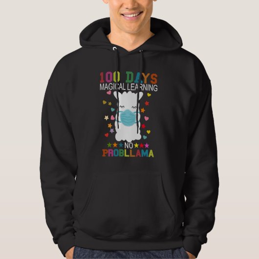 100 Days of Magical Learning No Probllama Llama Ma Hoodie (Vorderseite)