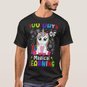 100 Days of Magical Learning Unicorn Girls 100th D T-Shirt