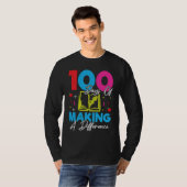 100 Days Of Making A Difference 100th Day of Schoo T-Shirt (Vorne ganz)