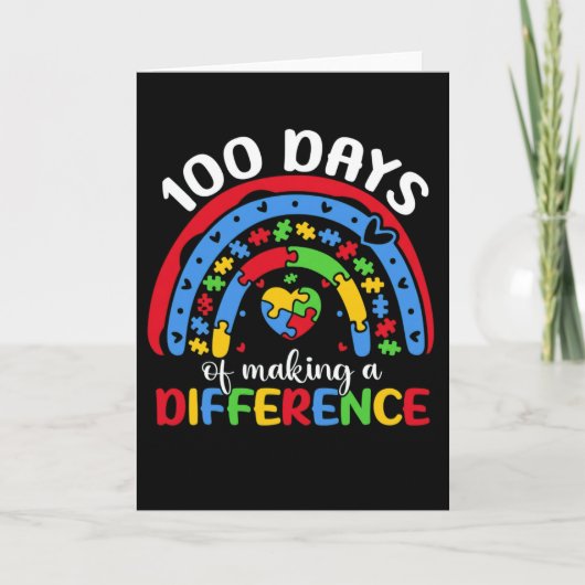 100 Days of Making a Difference Autism Awareness Karte (Vorderseite)