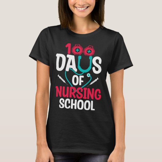 100 Days Of Nursing School T-Shirt (Vorderseite)