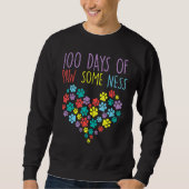 100 Days Of Pawsomeness Heart 100th Day School Dog Sweatshirt (Vorderseite)