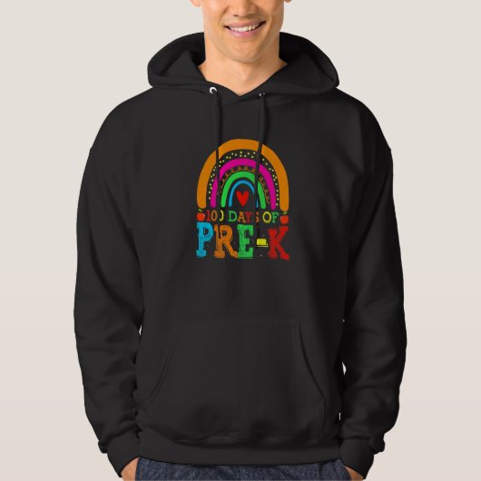 100 Days of Pre k Rainbow 100th Day of School Hoodie (Vorderseite)