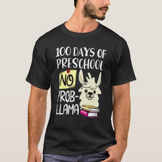 100 Days Of Preschool No Prob Llama 100 Days Of Sc T-Shirt (Vorderseite)