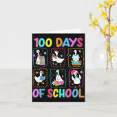 100 Days Of School 100th Day Funny Goose Boys Girl Karte (Gelbe Blume)