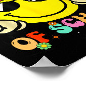 100 Days Of School 100th Day Smile Groovy Face Tea Poster (Ecke)