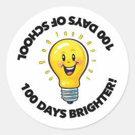 100 days of school 100th day student class T-Shirt Runder Aufkleber