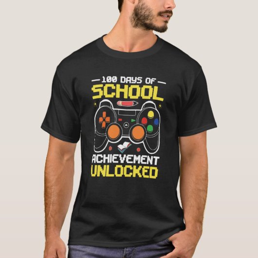 100 Days Of School Achievement Unlocked 100th Day  T-Shirt (Vorderseite)