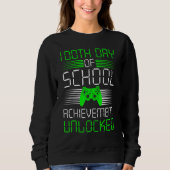 100 Days Of School Achievement Unlocked Video Game Sweatshirt (Vorderseite)