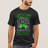 100 Days Of School Achievement Unlocked Video Game T-Shirt (Vorderseite)
