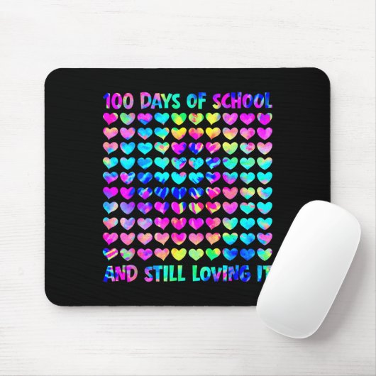 100 Days Of School And Still Love It Tie Dye 100th Mousepad (Mit Mouse)