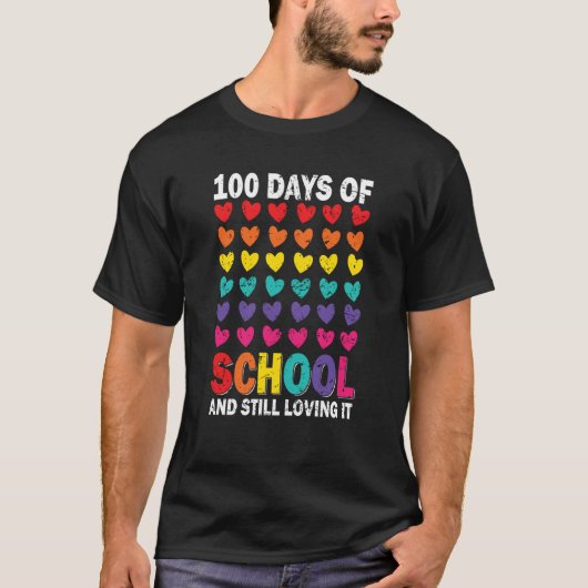 100 Days of school and still loving it Hearts Cute T-Shirt (Vorderseite)
