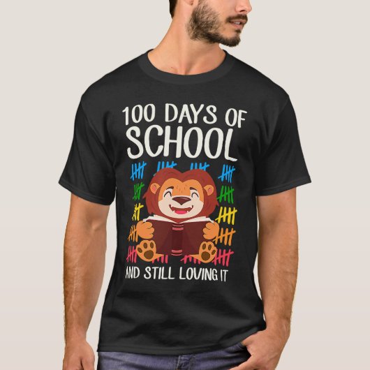 100 Days Of School And Still Loving It Reading Lio T-Shirt (Vorderseite)