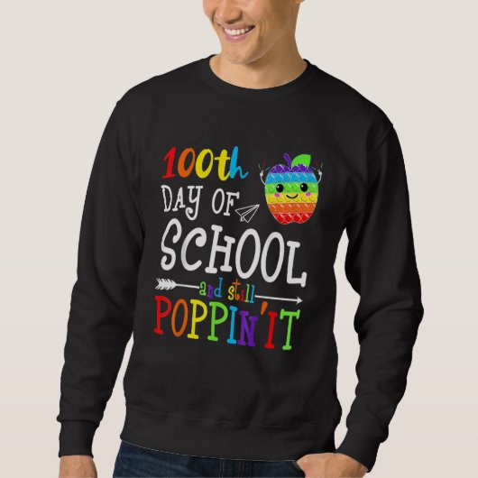 100 Days Of School And Still Poppin 100th Day Kids Sweatshirt (Vorderseite)