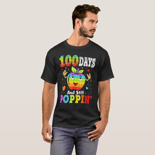 100 Days Of School And Still Poppin 100th Day Kids T-Shirt (Vorne ganz)