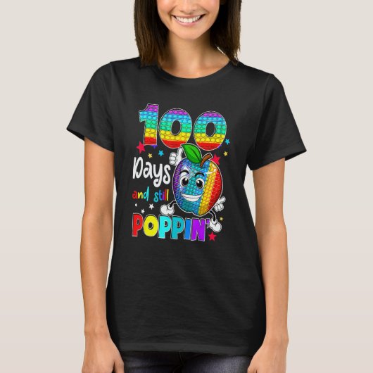 100 Days Of School And Still Poppin Fidget 100th D T-Shirt (Vorderseite)