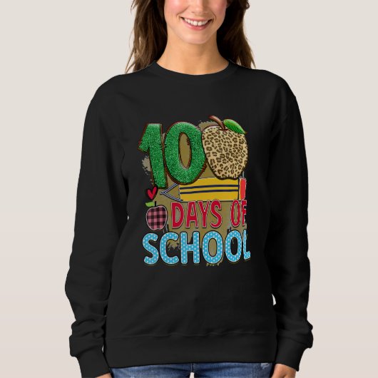 100 Days Of School Apple Pencil Student Teacher Sweatshirt (Vorderseite)