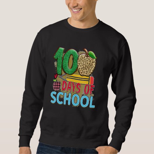 100 Days Of School Apple Pencil  Student Teacher Sweatshirt (Vorderseite)
