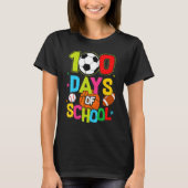 100 Days Of School Baseball Basketball Soccer Foot T-Shirt (Vorderseite)