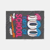 100 Days Of School Baseball Drip Bat 100th Day Of  Fleecedecke (Vorderseite (Horizontal))