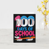 100 Days Of School Baseball Drip Bat 100th Day Of  Karte (Gelbe Blume)