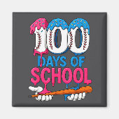 100 Days Of School Baseball Drip Bat 100th Day Of Magnet (Vorne)