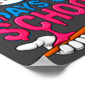 100 Days Of School Baseball Drip Bat 100th Day Of Poster (Ecke)