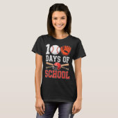 100 Days Of School Baseball Player Teacher Student T-Shirt (Vorne ganz)