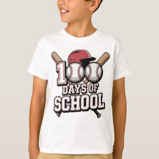 100 Days of School Baseball Sports Theme T-Shirt