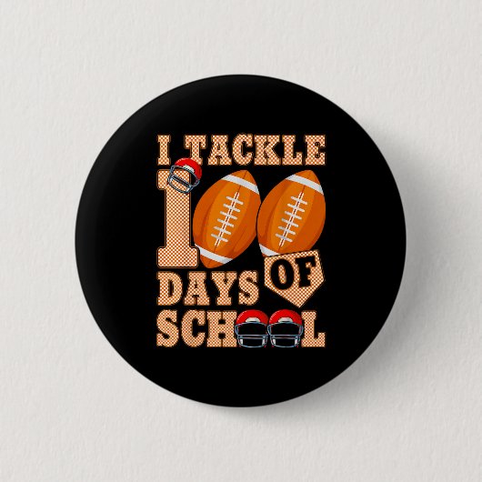 100 Days Of School Boys 100th Day Of School Footba Button (Vorderseite)
