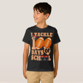 100 Days Of School Boys 100th Day Of School Footba T-Shirt (Vorne ganz)