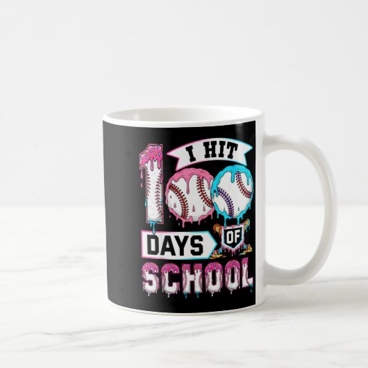 100 Days Of School Boys Baseball Drip 100th Day Ki Kaffeetasse (Rechts)