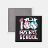 100 Days Of School Boys Baseball Drip 100th Day Ki Magnet (Vorderseite/Rückseite)