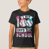100 Days Of School Boys Baseball Drip 100th Day Ki T-Shirt (Vorderseite)