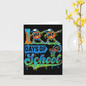 100 Days Of School Boys Basketball Drip 100th Day Karte (Gelbe Blume)