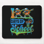 100 Days Of School Boys Basketball Drip 100th Day Mousepad (Vorne)